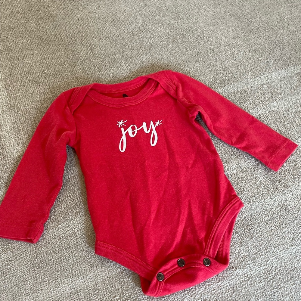 Finn + Emma Red ‘Joy’ Onesie